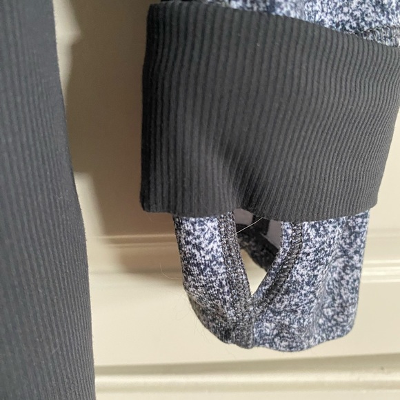 Lululemon size 6 charcoal gray print double zip thumbhole full length jacket - Picture 6 of 6